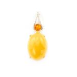 Multicolor Amber Pendant In Sterling Silver The Prussia, image 