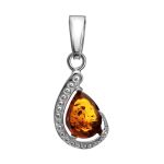 Cognac Amber Pendant In Sterling Silver The Acapulco, image 