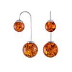 Adjustable Silver Ring With Cognac Amber The Paris, Ring Size: Adjustable, image , picture 6