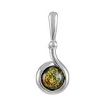 Bright Green Amber Pendant In Sterling Silver The Berry, image 