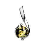 Round Amber Pendant In Sterling Silver The Sphere, image 