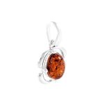 Cognac Amber Pendant In Sterling Silver The Violet, image 
