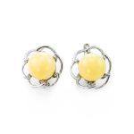 Honey Amber Earrings In Sterling Silver The Daisy, image 