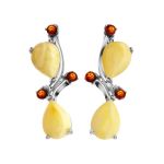 Lovely Silver Earrings With Honey Amber The Symphony, image 