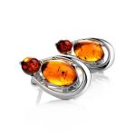 Cognac Amber Earrings In Sterling Silver The Prussia, image 