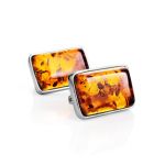 Geometric Silver Ring With Cognac Amber The Copenhagen, Ring Size: 10 / 20, image , picture 7