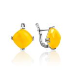 Square Cut Amber Earrings In Sterling Silver The Byzantium, image 