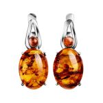Dazzling Cognac Amber Earrings In Sterling Silver The Prussia, image 