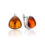 Cognac Amber Earrings In Sterling Silver The Astoria, image 