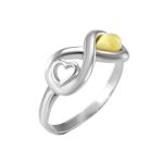 Sterling Silver Ring With White The Amour, Ring Size: 6 / 16.5, image 
