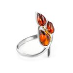 Floral Amber Ring In Sterling Silver The Verbena, Ring Size: 11.5 / 21, image 
