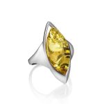 Sterling Silver Ring With Luminous Lemon Amber The Taurus, Ring Size: 13 / 22, image 
