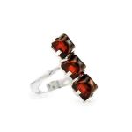 Sterling Silver Ring With Cognac Amber The Puzzle, Ring Size: 9.5 / 19.5, image 