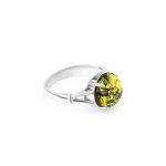 Green Amber Ring In Sterling Silver The Shanghai, Ring Size: 7 / 17.5, image 