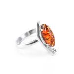 Lovely Amber Ring In Sterling Silver The Verbena, Ring Size: 13 / 22, image 