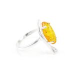 ​Nature Inspired Amber Ring In Sterling Silver The Verbena, Ring Size: 5.5 / 16, image 