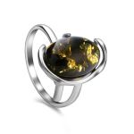 Adjustable Amber Ring In Sterling Silver The Vivaldi, Ring Size: Adjustable, image 
