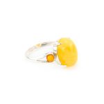 Bright Honey Amber Ring In Sterling Silver The Prussia, Ring Size: 13 / 22, image 