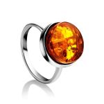 Sterling Silver Ring With Lemon Amber The Furor, Ring Size: Adjustable, image 