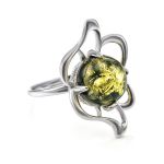 Latch Back Earrings In Sterlings Silver With Green Amber The Daisy, image , picture 6