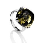 Green Amber Ring In Sterling Silver The Byzantium, Ring Size: 13 / 22, image 