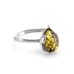 Sterling Silver Ring With Green Amber The Twinkle, Ring Size: 11.5 / 21, image 