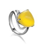 Honey Amber Ring In Sterling Silver The Acapulco, Ring Size: 11 / 20.5, image 