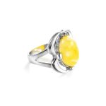Sterling Silver Ring With Oval Cut Amber The Violet, Ring Size: 6.5 / 17, image 