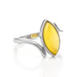 White Amber Ring In Sterling Silver The Adagio, Ring Size: 11 / 20.5, image 