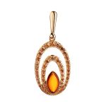 Amber Ring In Gold With Crystals The Raphael, Ring Size: 13 / 22, image , picture 7