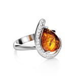 Sterling Silver Ring With Cognac Amber The Acapulco, Ring Size: 13 / 22, image 