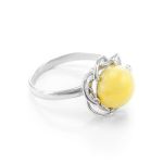Luminous Amber Ring In Sterling Silver The Daisy, Ring Size: 6.5 / 17, image 
