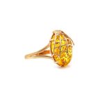 Designer Amber Golden Ring The Spider Web Collection, Ring Size: 8 / 18, image 