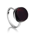 Adjustable Silver Ring With Cherry Amber The Furor, Ring Size: Adjustable, image 