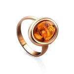 Oval Golden Pendant With Cognac Amber The Goji, image , picture 5