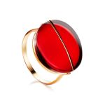 Round Amber Golden Ring The Sangria, Ring Size: 8 / 18, image 