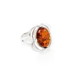 Refined Amber Ring In Sterling Silver The Violet, Ring Size: 11.5 / 21, image 