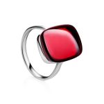Red Amber Ring in Sterling Silver The Sangria, Ring Size: 6.5 / 17, image 