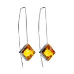 Sterling Silver Threader Earrings With Lemon Amber The Ovation, image 