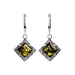 Stylish Glossy Silver Pendant With Green Amber The Hermitage, image , picture 5