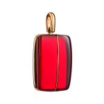 Bright Red Amber Pendant In Gold The Sangria, image 