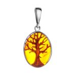The Tree Of Life Symbolic Ring Made In Sterling Silver and Baltic Amber, Ring Size: 6.5 / 17, image , picture 5