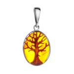 The Tree Of Life Symbolic Ring Made In Sterling Silver and Baltic Amber, Ring Size: 6 / 16.5, image , picture 5