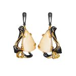 Voluptuous Gold-Plated Dangle Earrings With Mammoth Ivory The Era, image 