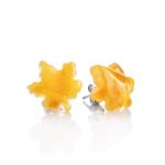 Honey Amber Stud Earrings The Maple Leaf, image 