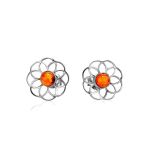 Amber Studs In Silver The Daisy, image 