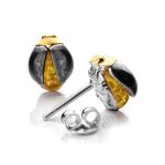Lemon Amber Studs In Silver The Scarab, image 
