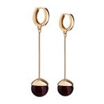 Gold-Plated Dangle Earrings With Cherry Amber The Paris, image 