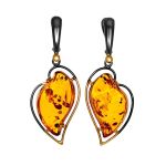 Gold-Plated Handcrafted Dangle Earrings With Cognac Amber The Rialto, image 