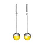 Silver Dangle Pendant With Ball Shaped Amber Stone The Paris, image , picture 5